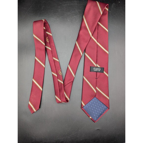 Vintage Manchester Country Club Tie Red Stripe MCC NH New Hampshire EST 1923 - Picture 4 of 4
